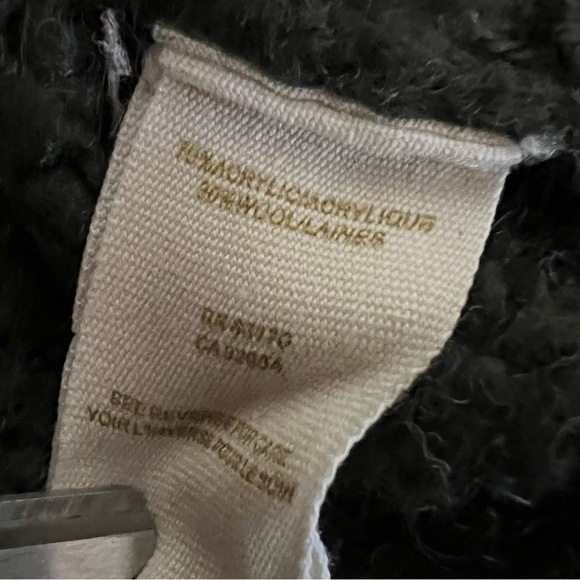 FREE PEOPLE Chunky Wool Cardigan Balloon Sleeve Forest Green Sweater Bohemian - Picture 11 of 13